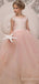 Elegant Pink Lace A-line  Flower Girl Dress,  FGD32