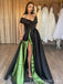 Elegant V-neck Off-Shoulder Split Side A-line Long Prom Dress,Evening Dress,PD296
