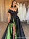 Elegant V-neck Off-Shoulder Split Side A-line Long Prom Dress,Evening Dress,PD296