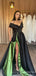 Elegant V-neck Off-Shoulder Split Side A-line Long Prom Dress,Evening Dress,PD296