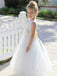 Elegant White A-line  Flower Girl Dress,  FGD33