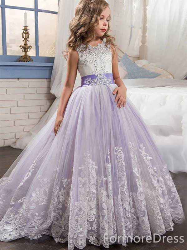 Elegant Lace A-line  Flower Girl Dress,  FGD34