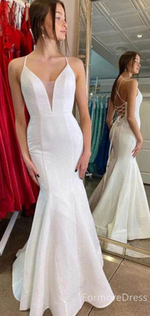 Elegant V-neck Strapless Mermaid Long Wedding Dress,  WD26