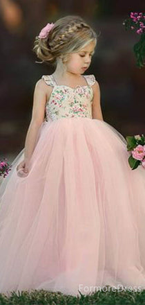 Elegant Sleeveless A-line Long Flower Girl Dress,  FGD37