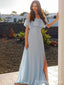 Pale Blue Off-Shoulder Strapless A-line Long Prom Dress,Evening Dress,PD277