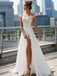 Elegant  Lace A-line Off-shoulder Long Wedding Dress, WD18