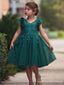 Elegant V-neck Lace Appliques A-line Long Flower Girl Dress,  FGD38