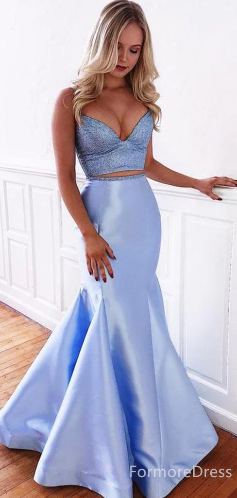Sexy V-neck Spaghetti Strap Mermaid Long Prom Dress,Evening Dress,PD282