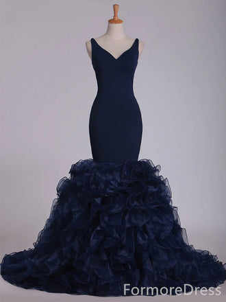 Elegant V-neck Mermaid Long Prom Dress,Evening Dress,PD284