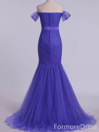 Elegant V-neck Off-Shoulder Mermaid Long Prom Dress,Evening Dress,PD285