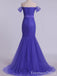 Elegant V-neck Off-Shoulder Mermaid Long Prom Dress,Evening Dress,PD285