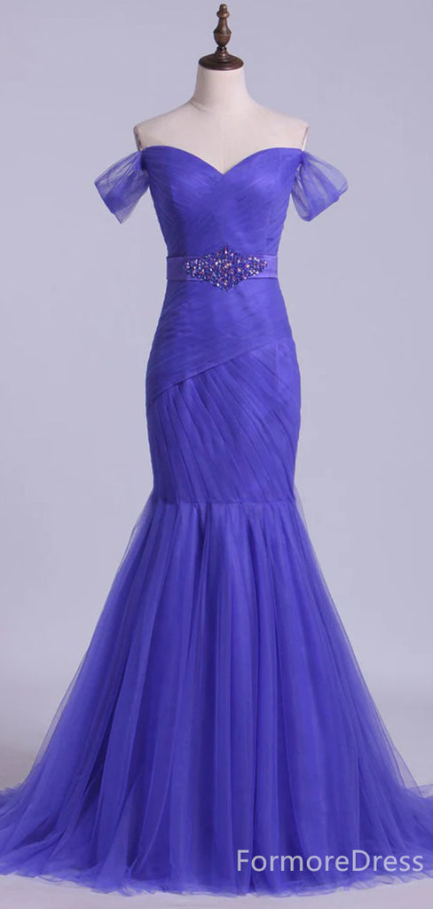 Elegant V-neck Off-Shoulder Mermaid Long Prom Dress,Evening Dress,PD285