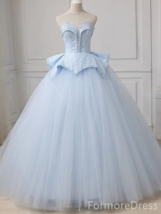 Luxury Sweatheart Strapless A-line Long Prom Dress,Evening Dress,PD286