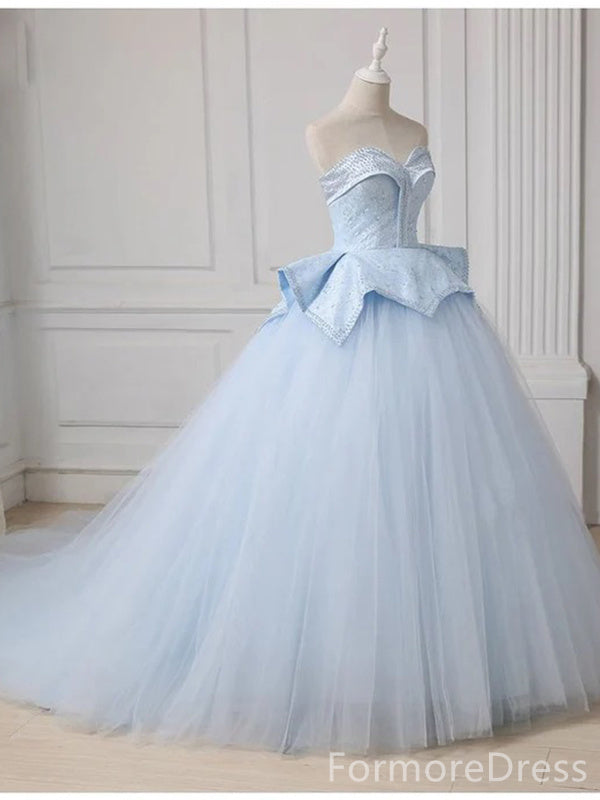 Luxury Sweatheart Strapless A-line Long Prom Dress,Evening Dress,PD286