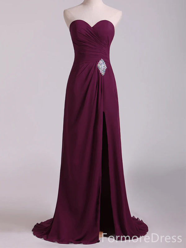 Elegant Sweatheart Strapless A-line Long Prom Dress,Evening Dress,PD287