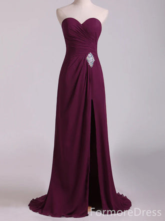 Elegant Sweatheart Strapless A-line Long Prom Dress,Evening Dress,PD287