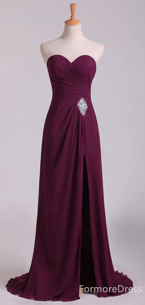 Elegant Sweatheart Strapless A-line Long Prom Dress,Evening Dress,PD287