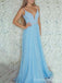 Sparkly Deep V-neck Spaghetti Strap A-line Long Prom Dress,Evening Dress,PD288