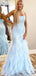 Elegant Strapless Lace Appliques Mermaid Long Prom Dress,Evening Dress,PD289