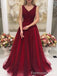 Sparkly V-neck A-line Long Prom Dress,Evening Dress,PD290