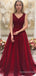 Sparkly V-neck A-line Long Prom Dress,Evening Dress,PD290