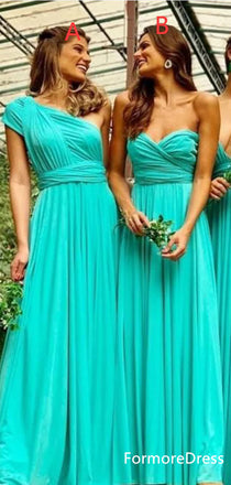 Mismatched Elegant  A-line Long Bridesmaid Dress,  BD31