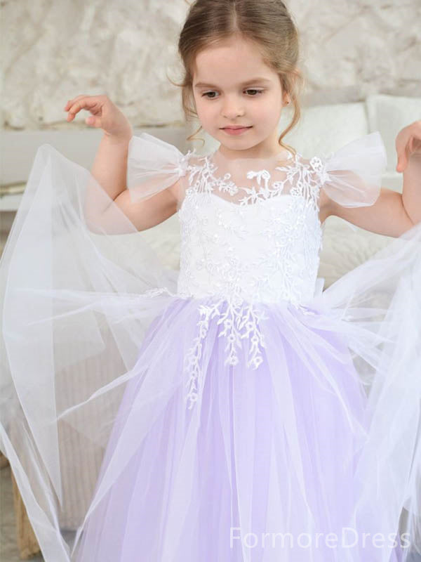 Elegant Lace A-line Long Flower Girl Dress,  FGD39