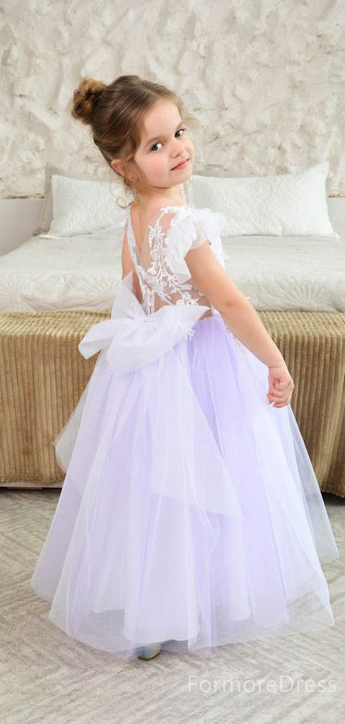 Elegant Lace A-line Long Flower Girl Dress,  FGD39