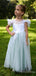 Lovely Lace Appliques A-line Long Flower Girl Dress,  FGD43
