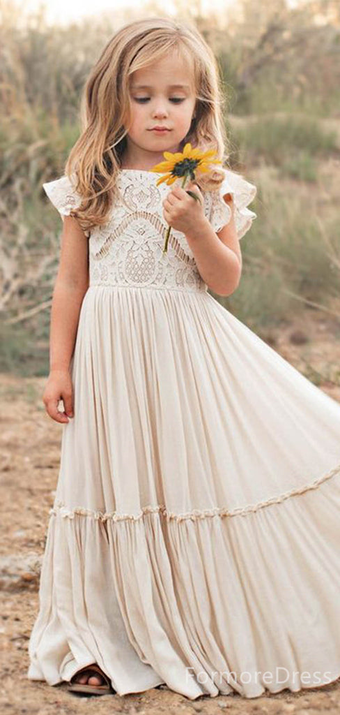 Lovely Lace A-line Long Flower Girl Dress,  FGD44