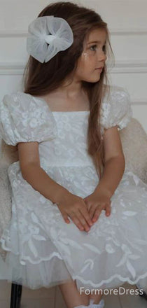 Lovely Lace A-line Long Flower Girl Dress,  FGD45