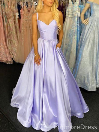 Elegant V-neck Spaghetti Strap A-line Long Prom Dress,Evening Dress,PD307