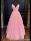 Elegant V-neck Spaghetti Strap A-line Long Prom Dress,Evening Dress,PD308
