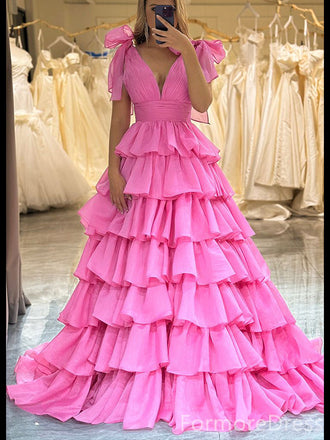 Elegant V-neck A-line Long Prom Dress,Evening Dress,PD311