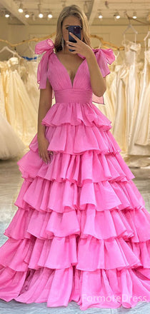 Elegant V-neck A-line Long Prom Dress,Evening Dress,PD311