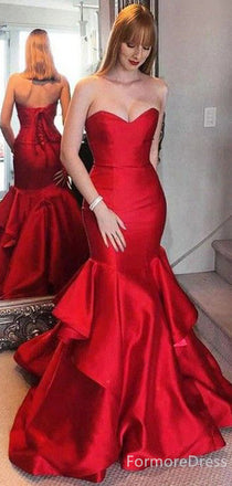 Sexy V-neck Strapless Mermaid Long Prom Dress,PD315