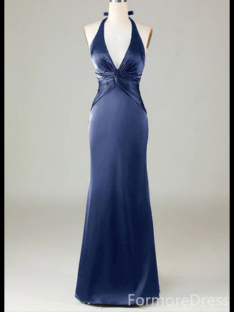 Sexy V-neck Halter Mermaid Long Prom Dress,PD316