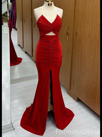 Unique V-neck Strapless Mermaid Long Prom Dress,PD317