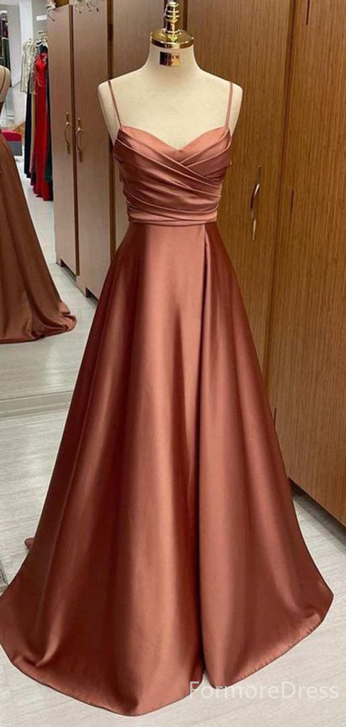 Elegant V-neck Spaghetti Strap A-line Long Prom Dress,PD320