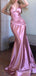 Elegant V-neck Spaghetti Strap Mermaid Long Prom Dress,PD323