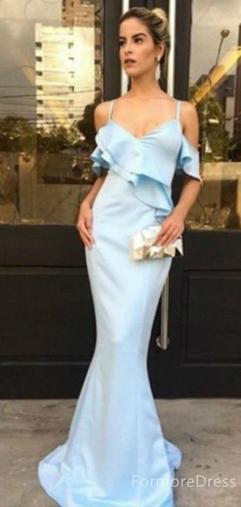 Elegant V-neck Spaghetti Strap Mermaid Long Prom Dress,PD325