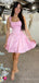 Elegant Pink A-line Short Mini Homecoming Dress,  HD245