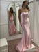 Charming Satin Spaghetti Strap Mermaid Long Prom Dress,PD327