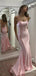 Charming Satin Spaghetti Strap Mermaid Long Prom Dress,PD327