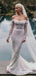 Elegant Off-shlulder Spaghetti Strap Mermaid Long Wedding Dress,  WD35