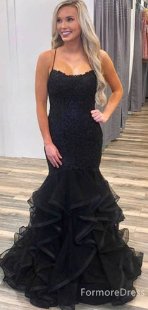 Gorgeous Lace Spaghetti Strap Mermaid Long Prom Dress,PD329