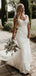 Elegant Spaghetti Strap Mermaid Long Wedding Dress,  WD37