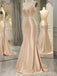 Elegant V-neck Spaghetti Mermaid Long Prom Dress,PD334