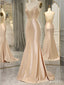 Elegant V-neck Spaghetti Mermaid Long Prom Dress,PD334