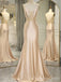 Elegant V-neck Spaghetti Mermaid Long Prom Dress,PD334